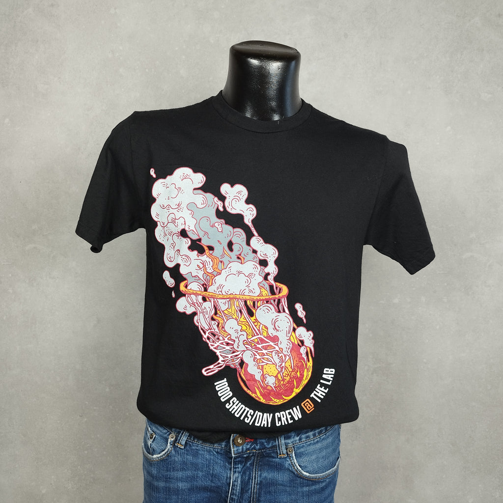 T-shirt noir US Basket ball, 100 shots/day, taille M, 100% coton