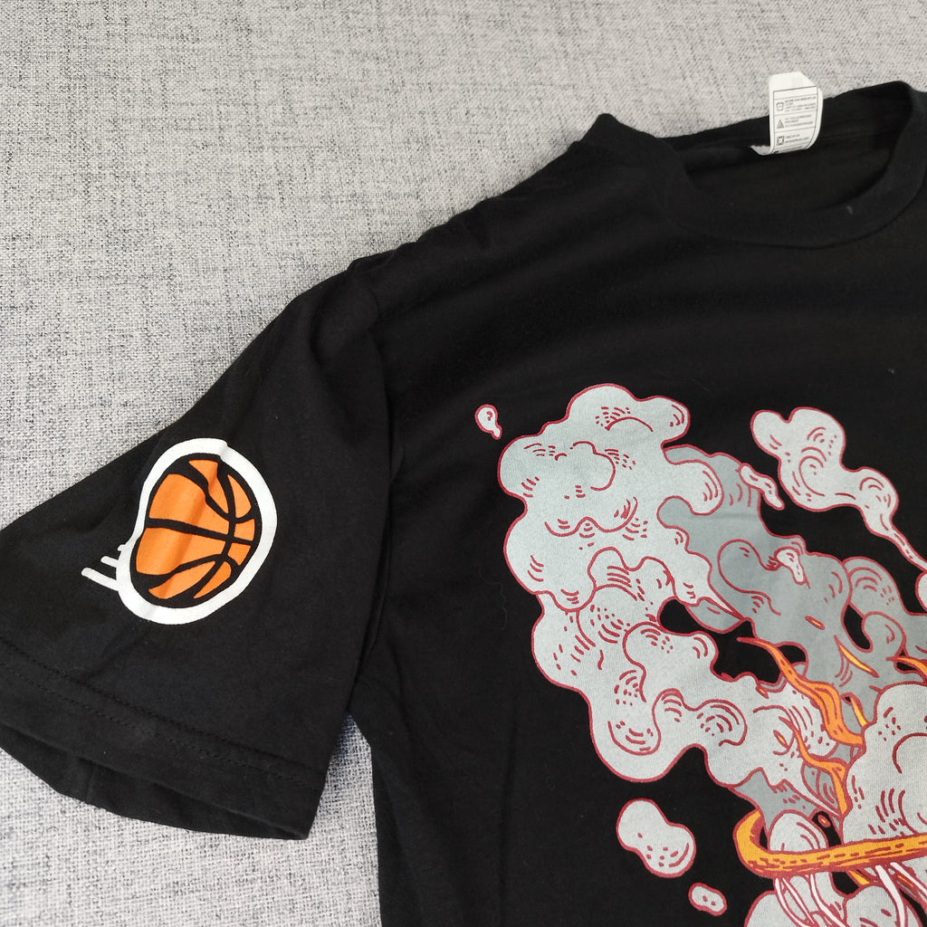 T-shirt noir US Basket ball, 100 shots/day, taille M, 100% coton